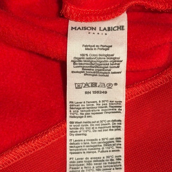 Maison Labiche Paris Red Vichy Lovers Sweatshirt Size: S - Picture 5 of 5